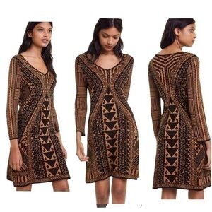 NWT Desigual Giuliana black rust knit silk dress ZZ24